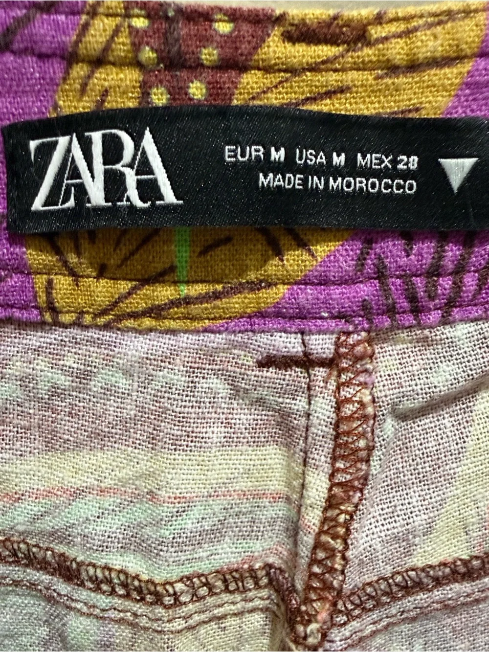Zara Multicolor Floral Print Garment - Purple, Yellow, Brown